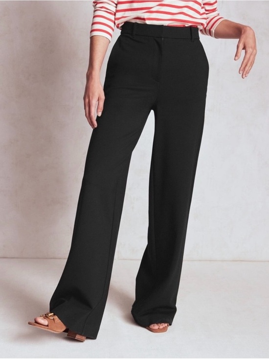 Boden Pants - Boden Belgravia Ponte Pants Black Wide Leg Trousers Size 8